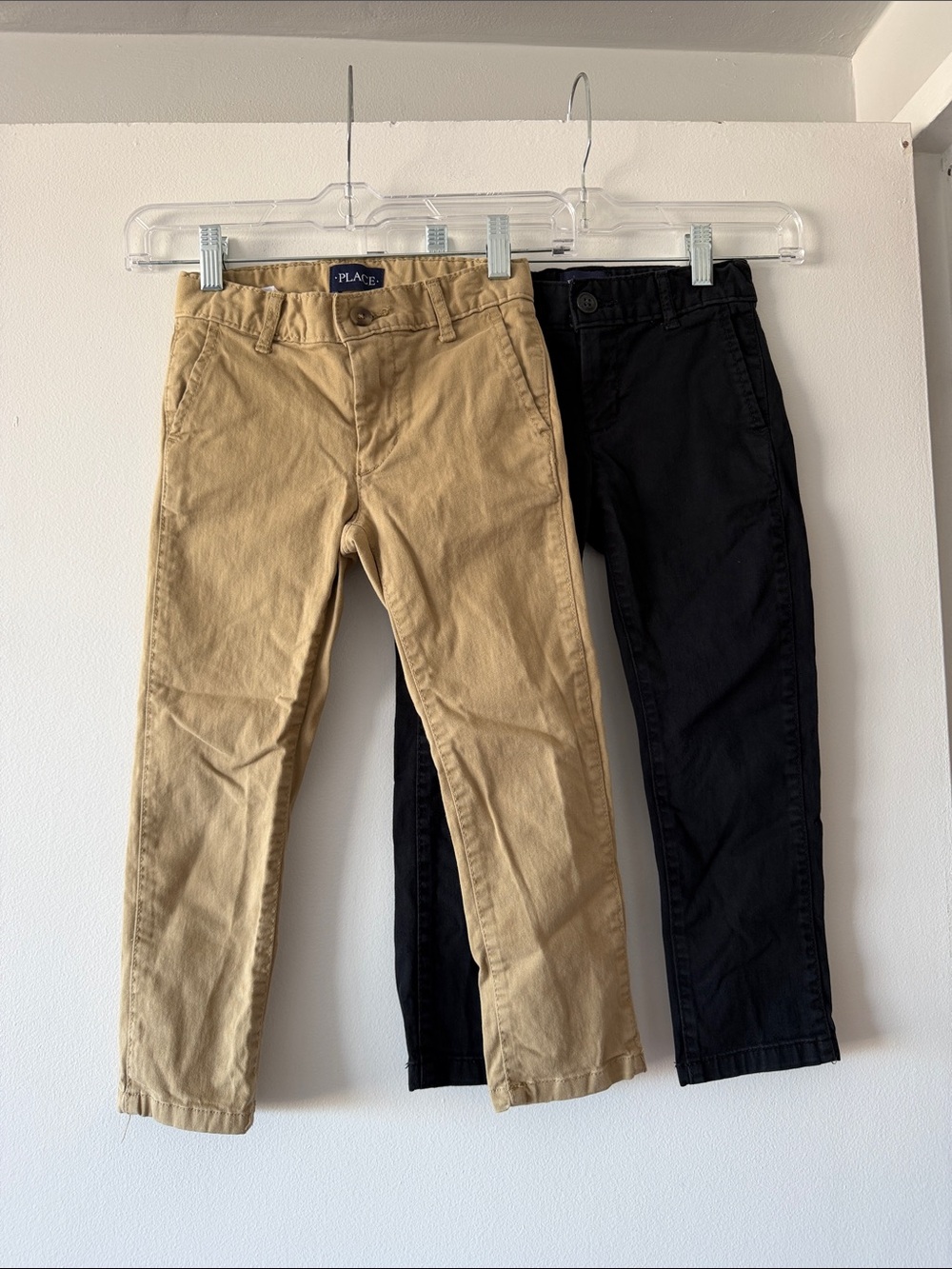 The Children's Place Boys Chino Pants Bundle (2 Pairs) Khaki Tan Black Size 5